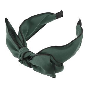 Double Layered Bow Knot Headband Hairband Green 2.6 Inch Wide